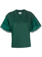 Woolrich t-shirt volanté à col v - Vert