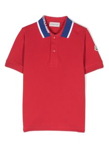 Moncler Enfant polo à col contrastant - Rouge