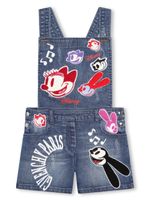 Givenchy Kids salopette en jean à patch logo - Bleu - thumbnail