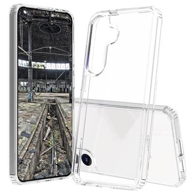 JT Berlin Pankow-Clear Case voor Samsung Galaxy S24 hoes transparant (schokabsorberend TPU-frame, krasbestendige achterkant van acrylglas, anti-vingerafdrukcoating)