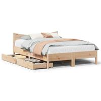 vidaXL Bedframe met lades massief grenenhout 120x190 cm, bed, bed ombouw, twijfelaar bed, bedbodem, slaapkamermeubel, 2 persoonsbed, tweepersoonsbed