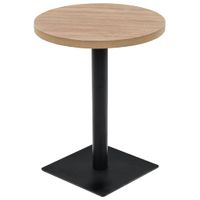 Bistrotafel rond 60x75 cm MDF en staal eikenkleur