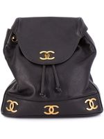 CHANEL Pre-Owned sac à dos à plaques logo - Noir