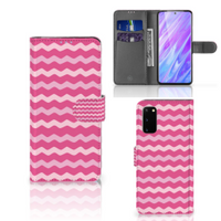 Samsung Galaxy S20 Telefoon Hoesje Waves Pink - thumbnail