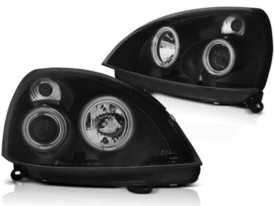Tuning-Tec Koplampen dual halo rims RENAULT CLIO II 06 01-09 05 ANGEL EYES CCFL ZWART