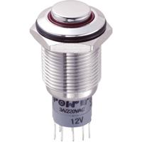 TRU COMPONENTS 701873 LAS2GQH-22ZE/R/12V/S/P Vandalismebestendige drukschakelaar 250 V/AC 3 A 2x aan/aan Continu Rood 1 stuk(s) - thumbnail