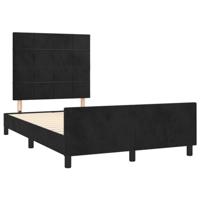 vidaXL Bedframe met hoofdbord fluweel zwart 120x190 cm, bed, ledikant, tweepersoonsbed, slaapmeubel, bedbodem, bedden, slaapmeubels, slaapmeubelen