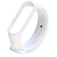 By Qubix - Compatible met Xiaomi Mi band 3/4 / 5/6 / 7 bandje OneColor - Wit - Compatible Xiaomi bandje