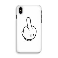 Middle finger white: iPhone XS Tough Case - thumbnail