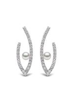 Yoko London boucles d'oreilles en or blanc 18ct ornés de diamants et de perles Akoya - Argent