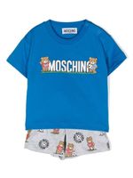 Moschino Kids ensemble t-shirt-short à imprimé Teddy Bear - Bleu