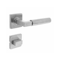 Intersteel Deurkruk Baustil op vierkant rozet met toilet-/badkamersluiting - RVS