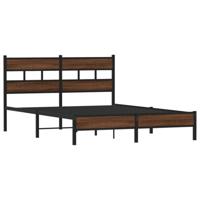 vidaXL Bedframe zonder matras bewerkt hout bruin eikenkleur 150x200 cm, bed, bed ombouw, boxspring, bedbodem, slaapkamermeubel, twijfelaar bed