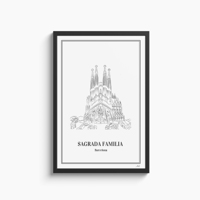 Poster Sagrada Familia - Barcelona Met Lijst A1 (60 x 84cm)