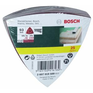 Bosch Accessories 2607019500 Deltaschuurpapierset Met klittenband, Geperforeerd Korrelgrootte (num) 60, 120, 240 Hoekmaat 93 mm 1 set(s)