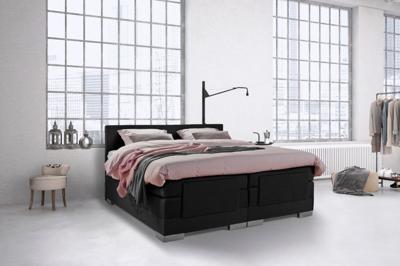 Beddenleeuw Boxspring Bed Julia - Elektrisch - 180x200 - Incl. Hoofdbord - Zwart Beddenleeuw Boxspring Bed Julia - Elektrisch - 180x200 - Incl. Hoofdbord - Zwart
