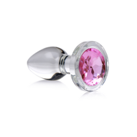 XR Brands Pink Gem - Glass Anal Plug - Small