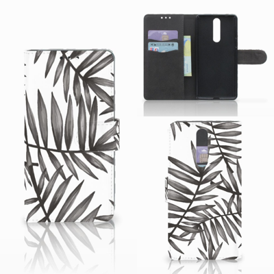 Nokia 8 Hoesje Leaves Grey Nokia 8 Hoesje Leaves Grey