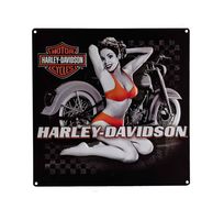 Harley-Davidson Flash Back Babe Metalen Bord - thumbnail