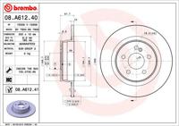 Remmenset, remschijf BREMBO, Remschijftype: Massief, Inbouwplaats: Achteras: , u.a. für Mercedes-Benz - thumbnail