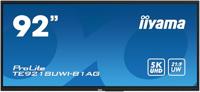 iiyama ProLite TE9218UWI-B1AG 232,5 cm 91,5 inch VA LED groot formaat display 5K UHD 50 touchpunten PureTouch-IR HDMI DP USB-C 3.2 USB 3.2 RS-232c RJ45 HDMI/USB-C-out OPS-slot WiFi Android OS