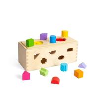 Bigjigs Toys Mystery Box - 10 stuks houten Montessori-vormsorteerder & Guess The Shapes-spel, vroege leeractiviteit, milieuvriendelijke en educatieve geschenken voor peuters, leeftijd 12+ maanden oud