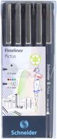 Schneider fineliner Pictus, etui van 5 stuks, assorti - thumbnail