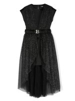 Balmain Kids robe en tulle à tissage métallisé - Noir - thumbnail