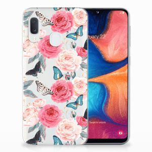 Samsung Galaxy A20e TPU Case Butterfly Roses