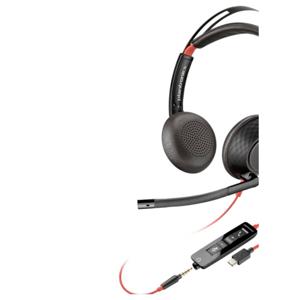 HP Poly Headset Blackwire C5220 Stereo USB- On Ear headset Computer Stereo Zwart Noise Cancelling