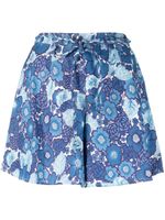 Faithfull the Brand short en lin à fleurs - Bleu - thumbnail