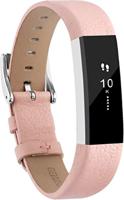 By Qubix - Lederen bandje Compatible met Fitbit Alta - Baby pink - Compatible fitbit bandje