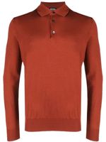 Zegna long-sleeved knit polo shirt - Orange - thumbnail