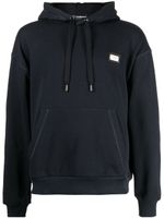 Dolce & Gabbana hoodie en coton à patch logo - Bleu