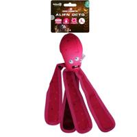 Dog Comets Alien Octo, hondenspeelgoed, 37 cm, drijvend, robuust zeildoek, uitgerust met piep, knetterende tentakels, L, roze