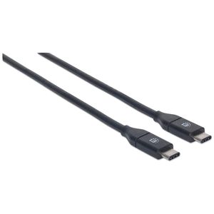 Manhattan USB-kabel USB 3.2 Gen2 (USB 3.1 Gen2) USB-C stekker, USB-C stekker 0.50 m Zwart 354899