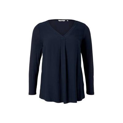 Tom Tailor My True Me top met plooien donkerblauw