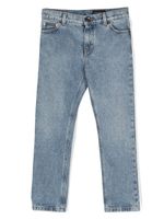 Dolce & Gabbana Kids logo-patch straight-leg jeans - Bleu