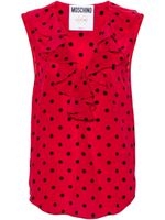 Moschino blouse en soie à pois - Rouge