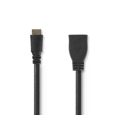 Nedis High Speed HDMI verlengkabel met Ethernet HDMI Mini Male - HDMI female 0,2m zwart