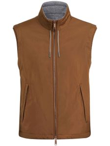 Zegna gilet zippé à design réversible - Marron