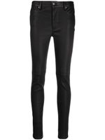 IRO pantalon skinny en cuir à coupe courte - Noir