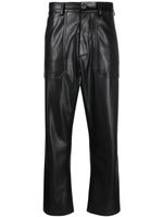 Nanushka pantalon droit en cuir artificiel - Noir