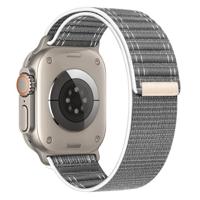 By Qubix - Nylon Wave band - Grijs - Compatible met Apple Watch 38mm / 40mm / 41mm / 42mm - Compatible Apple watch bandjes
