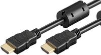 Goobay 31909 HDMI High Speed Kabel met Ethernet & 2 feritkernen, 4K, Ultra HD, Full HD, 3D, HDMI-stekker > HDMI-stekker, achterwaarts compatibel, vergulde stekkers, 3 m