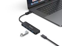 Equip 4-Port-USB-3.2 Gen 1-Hub und Adapter für USB-C USB-C (USB 3.2 Gen 2) multiport hub 5 poorten Zwart - thumbnail