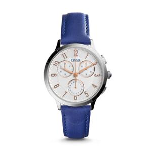 Horlogeband Fossil CH3032 Leder Blauw 16mm