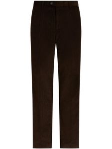 ETRO pantalon en velours côtelé à fleurs - Marron