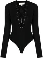 Fleur Du Mal body en dentelle à col v profond - Noir