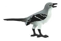 Safari vogel Mockingbird junior 7 cm zwart/grijs